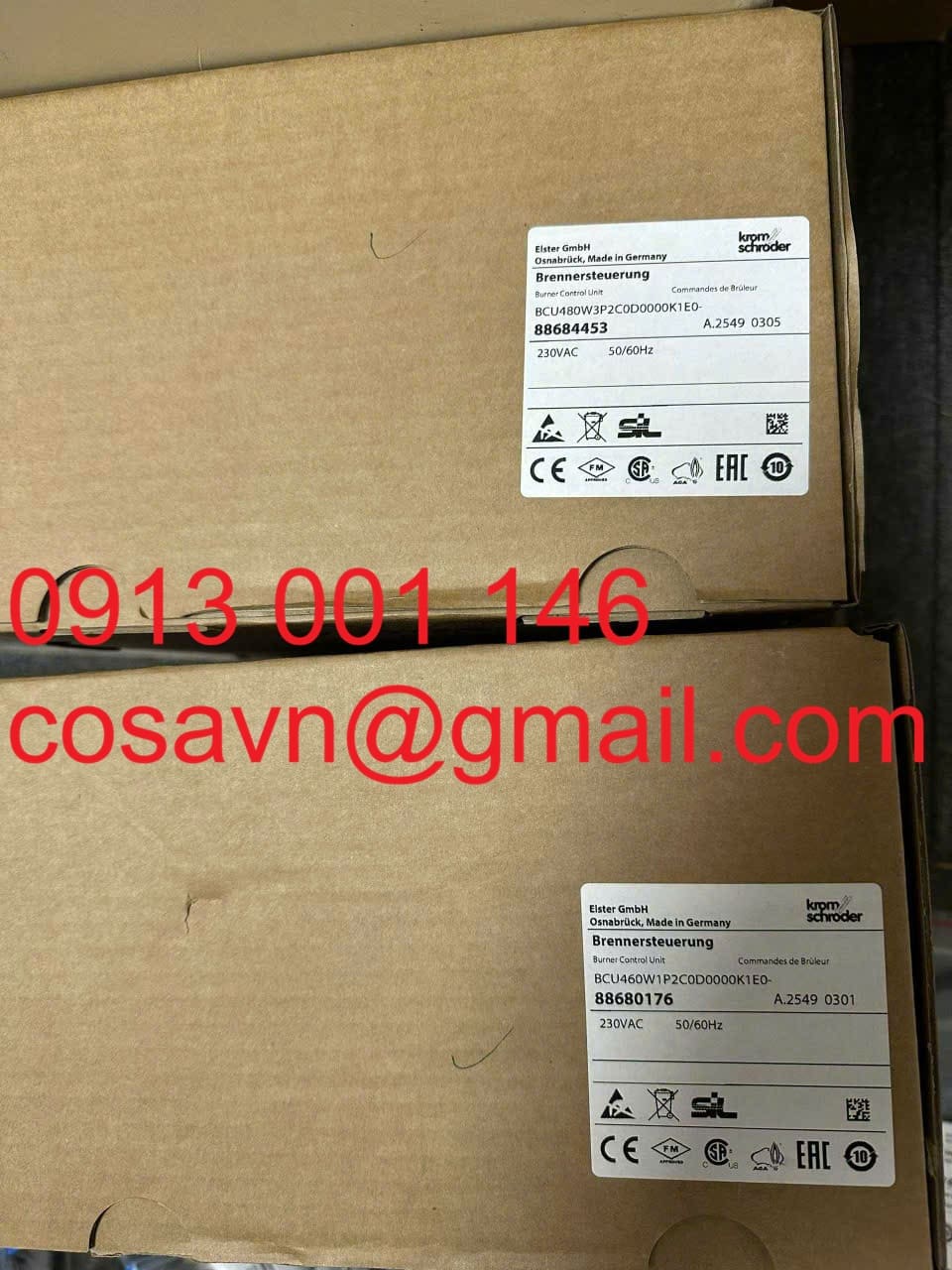 Elster GmbH Bộ điều khiển đầu đốt Kromschröder (BCU) BCU 480W3P2C0D0000K1E0 và BCU 460W1P2C0D0000K1E0